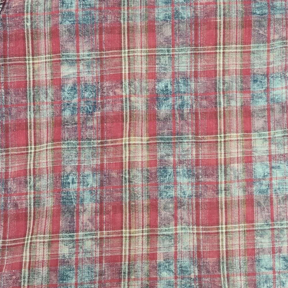 love, FIRE Medium Pink Blue Plaid Button Up Shirt Top - Picture 2 of 6